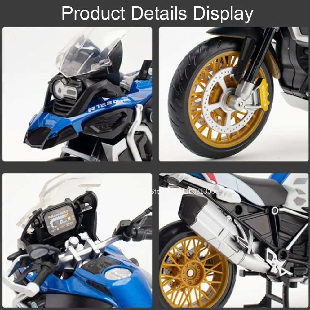 1:12 ‌ Honda ‌ CB400X Spielzeug-Motorradmodelle, Legierung, Druckguss, BMW R1250GS, Stoßdämpfung, Vorderrad, Lenkung, Sammlung, Motorräder – Detail 12
