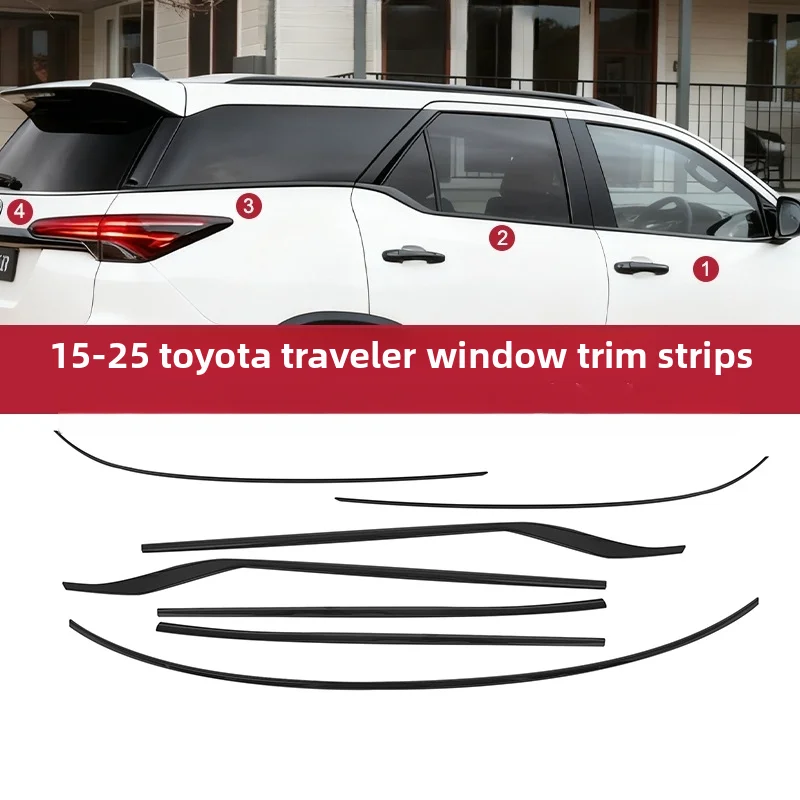 

Window Trim For Modification Toyota 4runner Models 2015-2025 Silver Black Door Frame Chrome-plated Protective Decorative Parts