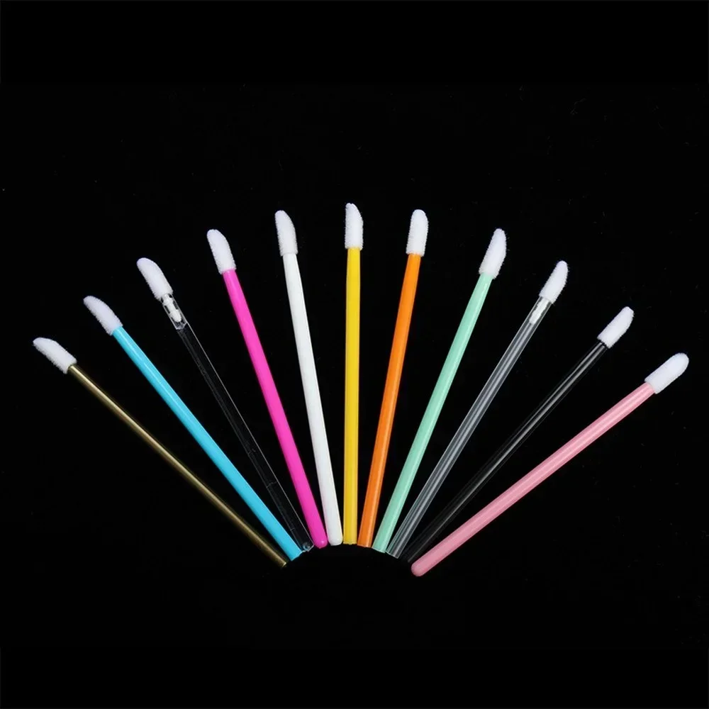 50pcs Disposable Makeup Lip Brush Lipstick Mascara Wands Applicators Eyelash Eyeshadow Lip Gloss Brushes Cosmetic Tools