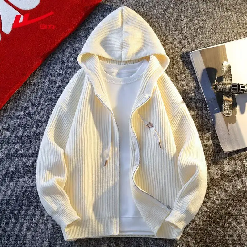 

Новинка 2023 года, мужской вязаный свитер, кардиган, пальто с капюшоном, повседневный цвет глаз для осенне-зимнего сезона, удобная посадка