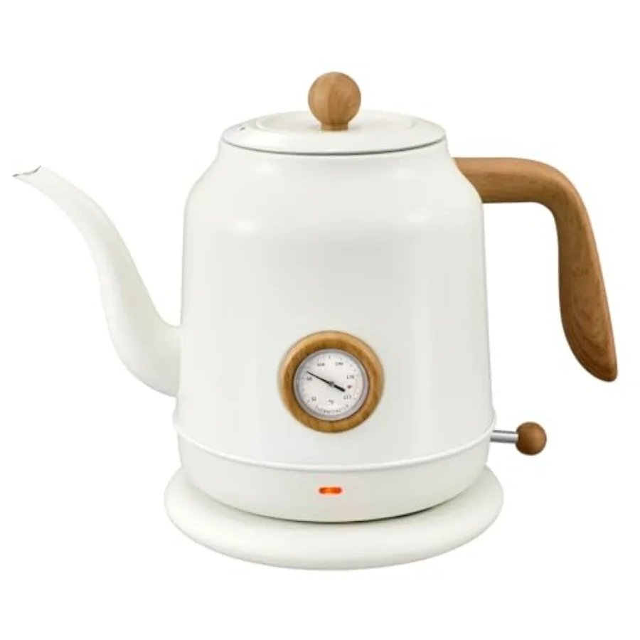 

1.2L Electric Gooseneck Kettle with Thermometer for Coffee Tea Stainless Steel Silver Precision Temperature Control