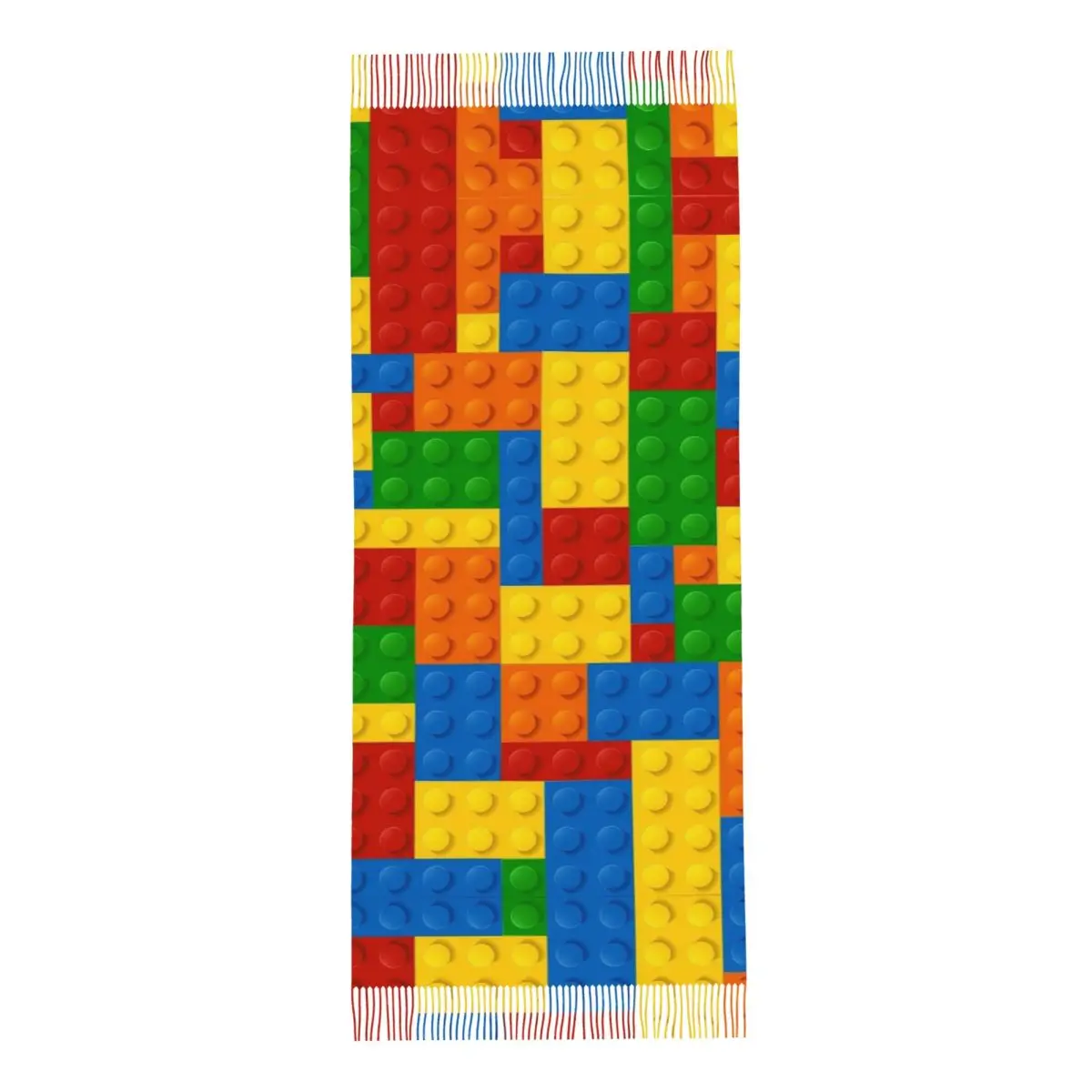 Colorful Bricks Design Scarf Tassel Scarves for Women Soft Warm Shawls and Wraps Long Fall Winter Shawl Wrap