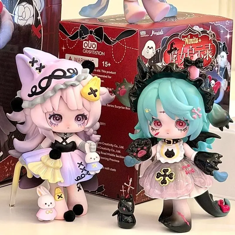 

New Ninita Witch Revelation Series Blind Box Kawaii Mini Dolls Mystery Box Desktop Ornament Cartoon Model Collection Girls Gifts