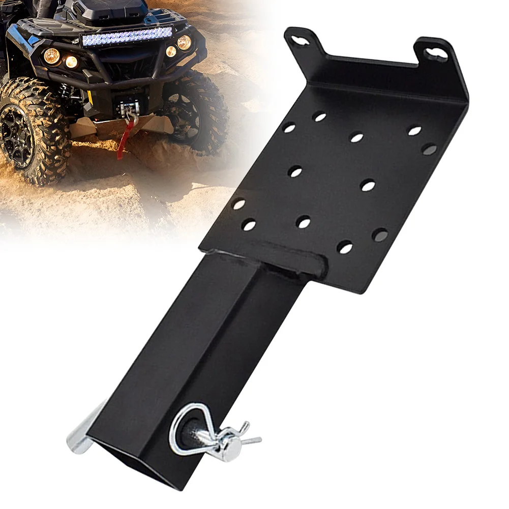 

Modified Winch Fixing Plate Carbon Steel Winch Mounting Bracket Rust Proof Trailer Hitch Mounting Plate for Car Accessories