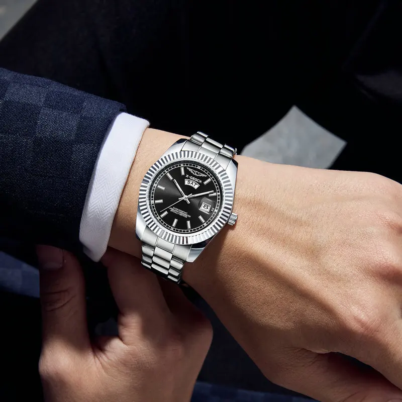 Reloj para hombre, reloj con calendario, correa de acero, reloj para hombre, marca de negocios, reloj de pulsera luminoso de cuarzo, nuevo modelo 2025