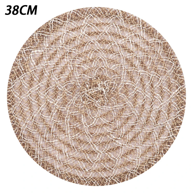 15 Inch Heat-Resistant Non-Slip Table Mats For Farmhouse Boho Dining Decor Hand-Woven Jute Round Placemats,
