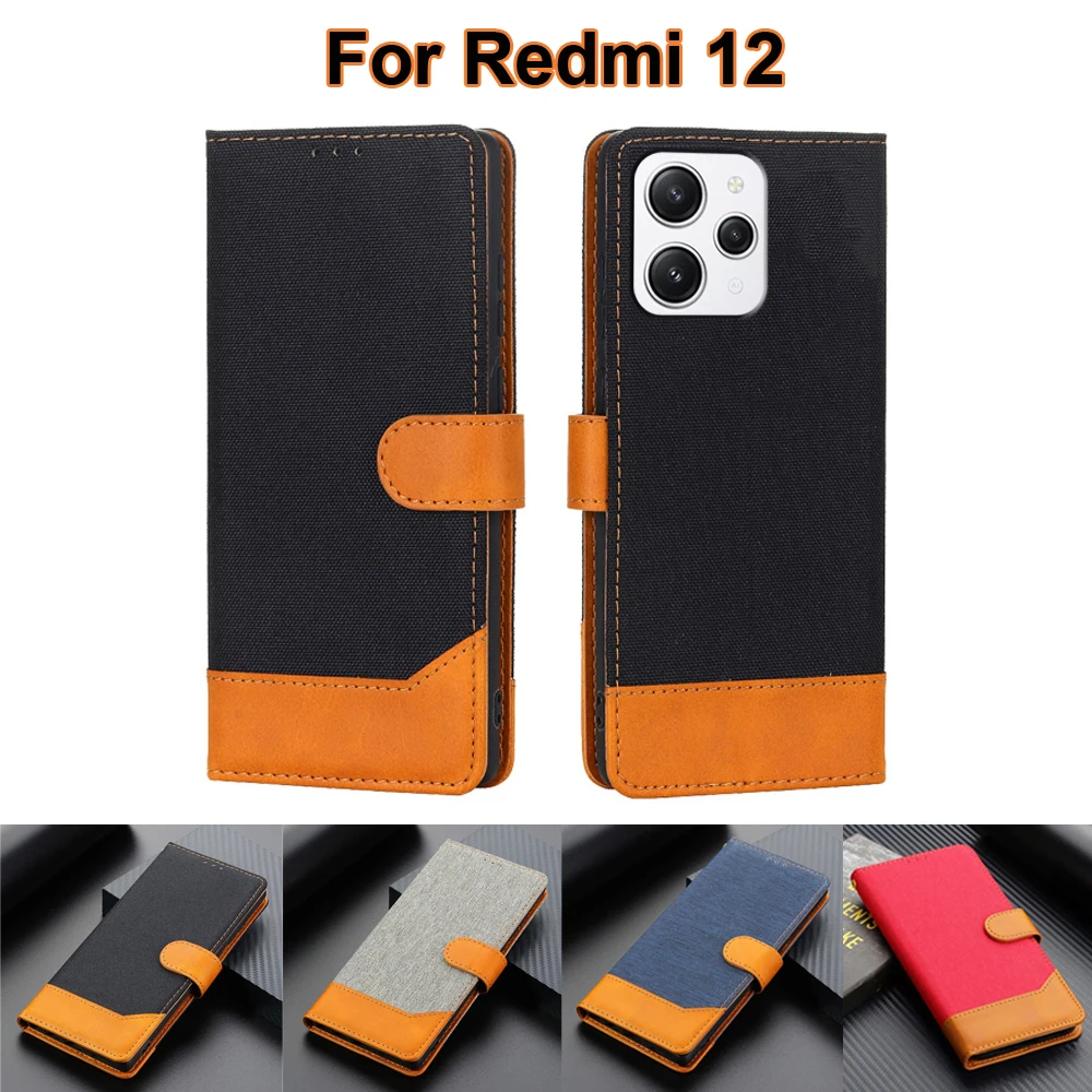 

Protection Phone Cases For Xiaomi Redmi 12 4G Case Wallet Leather Flip Cover for чехол Redmi 12 Fundas Redmi12 6.79" Coque Capas