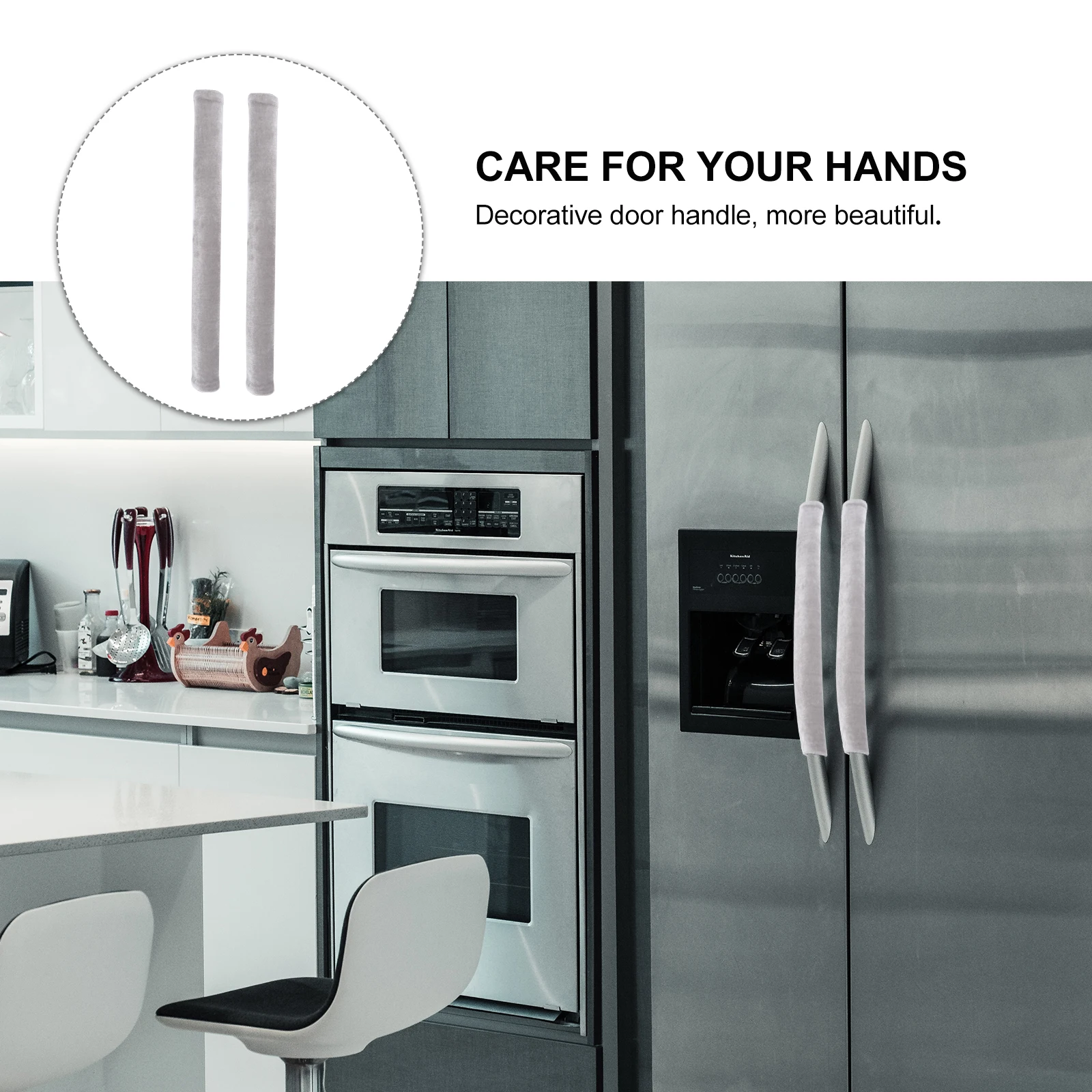 

1Pair Anti-Slip Handle Cover Soft Refrigerator Handle Protector Kitchen Appliance Door Knob Wrap Prevent Stains Water