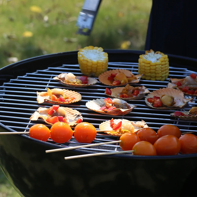 

Premium Metal Outdoor BBQ Grill Stove Customizable Portable Kettle Style Thermometer Apple Charcoal Smoker for Household Camping