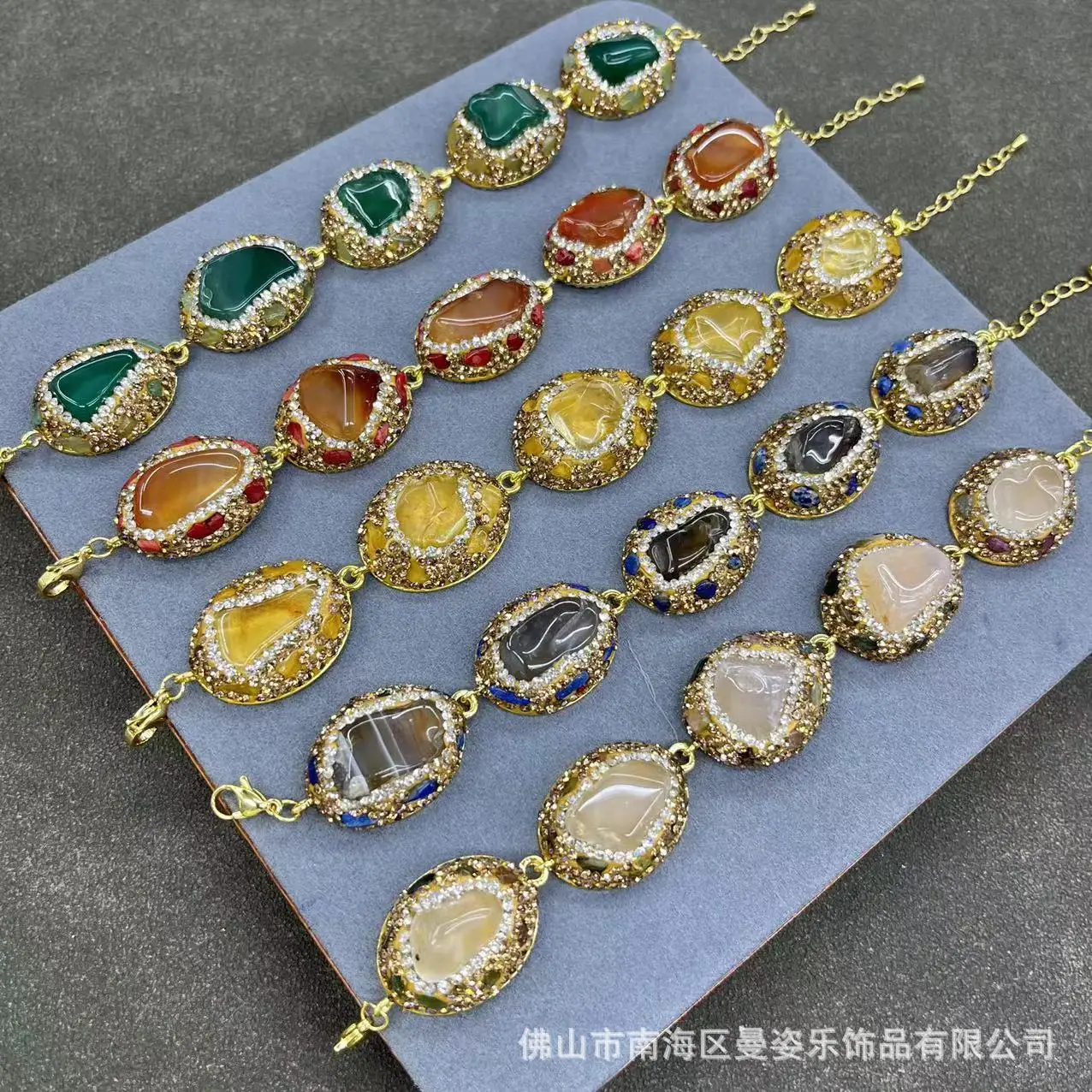 DIY accessories New natural stone bracelet inlaid with natural stone high-end atmosphere European, American and overseas new per