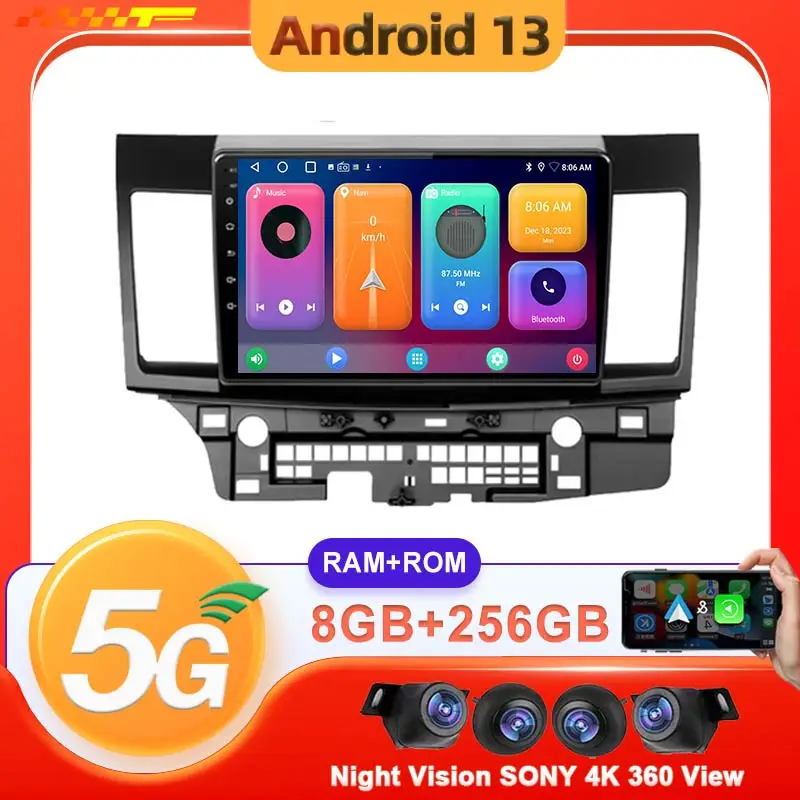 Car Android 13 For Mitsubishi Lancer 2007 - 2013 Auto Radio Stereo Head Unit Multimedia Player GPS Navigation No 2din DVD Screen