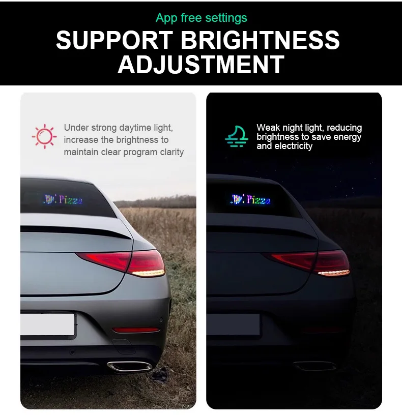 1/2 Stück Teufelsaugen-Licht USB-betriebenes LED-Matrix-Panel DIY Programmierbares Flexibles LED-Display mit App-Steuerung für Auto-Windschutzscheiben – Detail 11