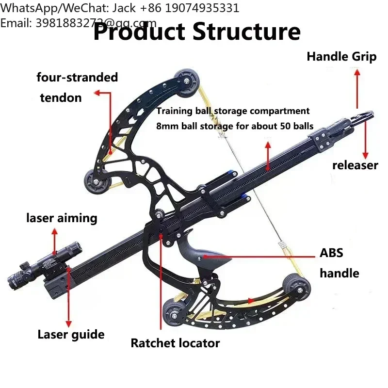 

High Precision Dual-Purpose Adult Outdoor Hunting Slingshot Bow Continuous Composite Steel Ball Mechanical Metal Shooting