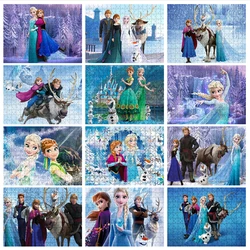 Disney Frozen Jigsaw Puzzles para crianças, Anna, Elsa, Papel, DIY, brinquedos educacionais, intelectuais, presentes engraçados, 300 pcs, 500 pcs, 1000 pcs