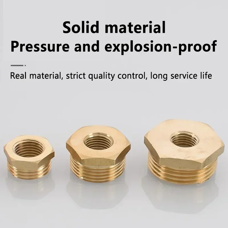 Brass 1/8 1/4 3/8 1/2 3/4 Female To Male Threaded Hex Bushing Reducer Copper Pipe Fitting Water Gas Adapter Coupler Connector