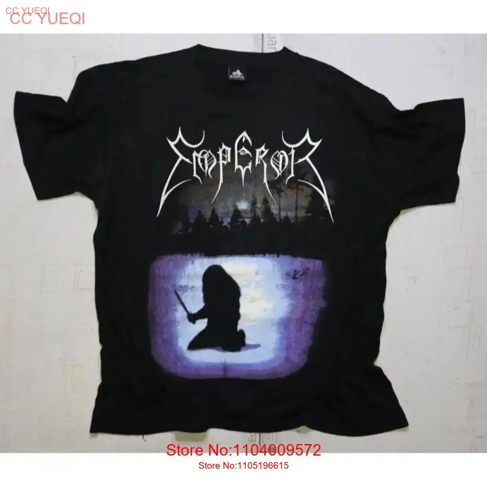 Vintage 90er Jahre Emperor Reverence Black Metal Konzertband T-Shirt Größe XL Vintage Washed Vielseitiges Grafik-Top für den Alltag