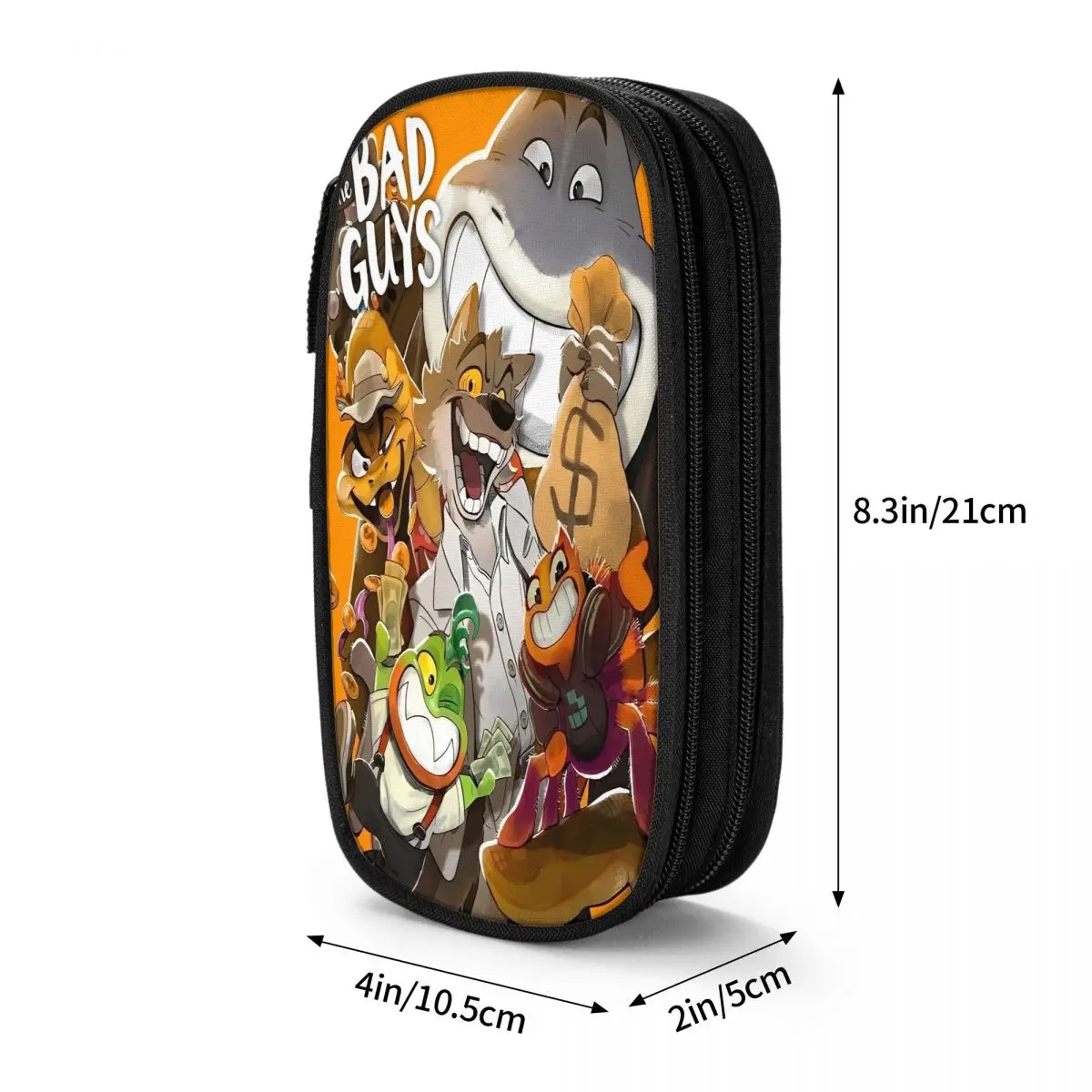 جميل The Bad Guys 2025 فيلم مقلمة كرتونية قلم رصاص الحقيبة صندوق القلم للطلاب أكياس تخزين كبيرة مكتب سستة القرطاسية