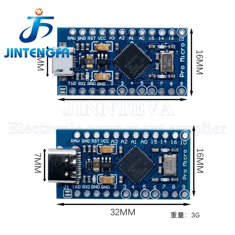 New Pro Micro for arduino ATmega32U4 5V/16MHz Module with 2 row pin header For Leonardo in stock . best quality