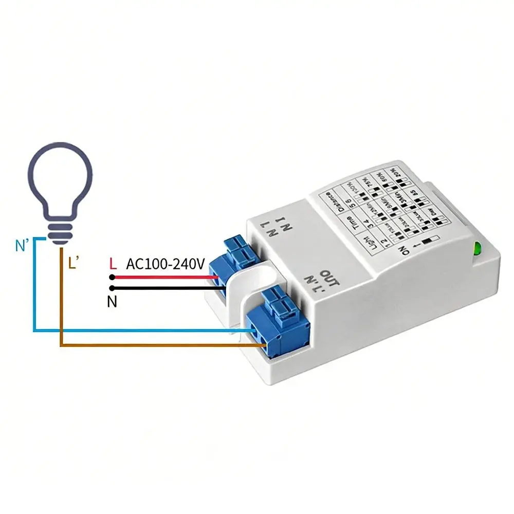 

Простая установка 5,8 ГГц Микроволновой датчик 220 В Датчик движения для обнаружения движения Регулируемый микроволновый радар Внутреннее освещение