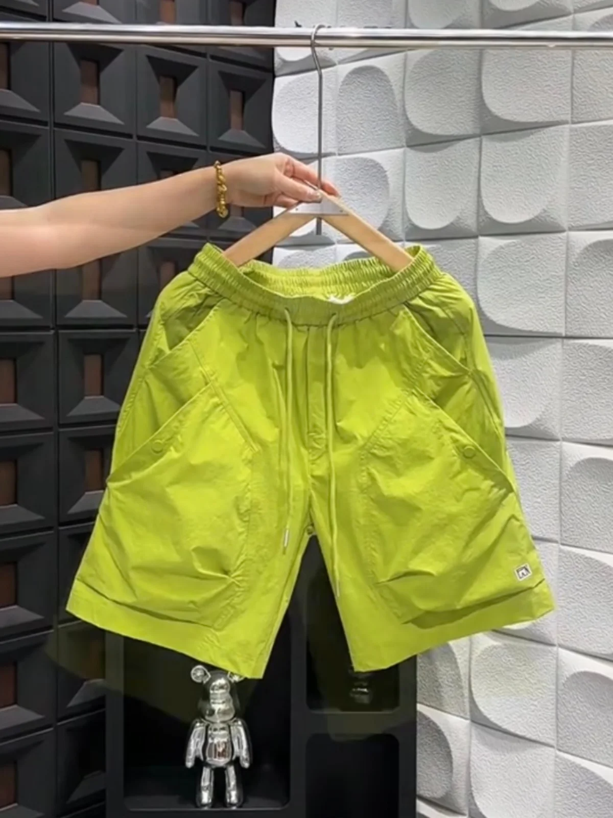 Summer Thin Candy Colored Multi Pocket Workwear Shorts Unisex Fashionable Loose Breathable Quick Dry Five Length Pants