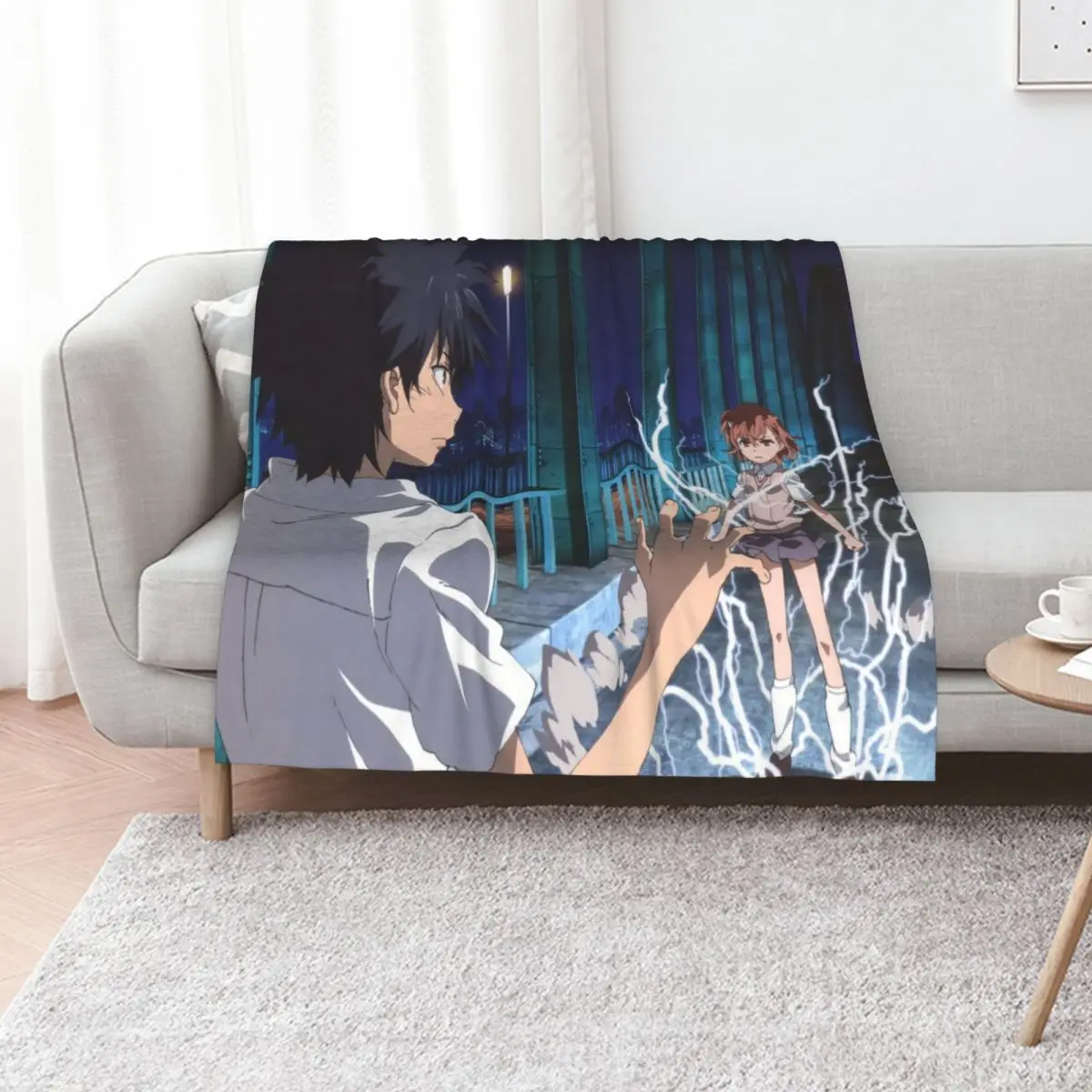 

Toaru Series - Misaka Mikoto & Kamijou Touma Throw Blanket Thins Camping Weighted Nap Blankets