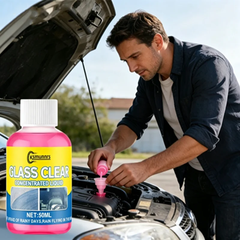 Waterproof windscreen wiper fluid keeps your glass smooth, rainproof and fog-free without streaks, quickly restoring clear visib