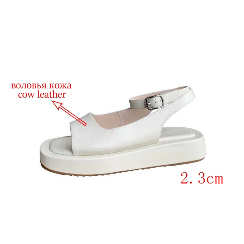 Krazing Pot New Cow Leather Peep Toe Thick Bottom Solid Summer Shoes Leisure Fashion Comfortable Buckle Strap Women Sandals L53