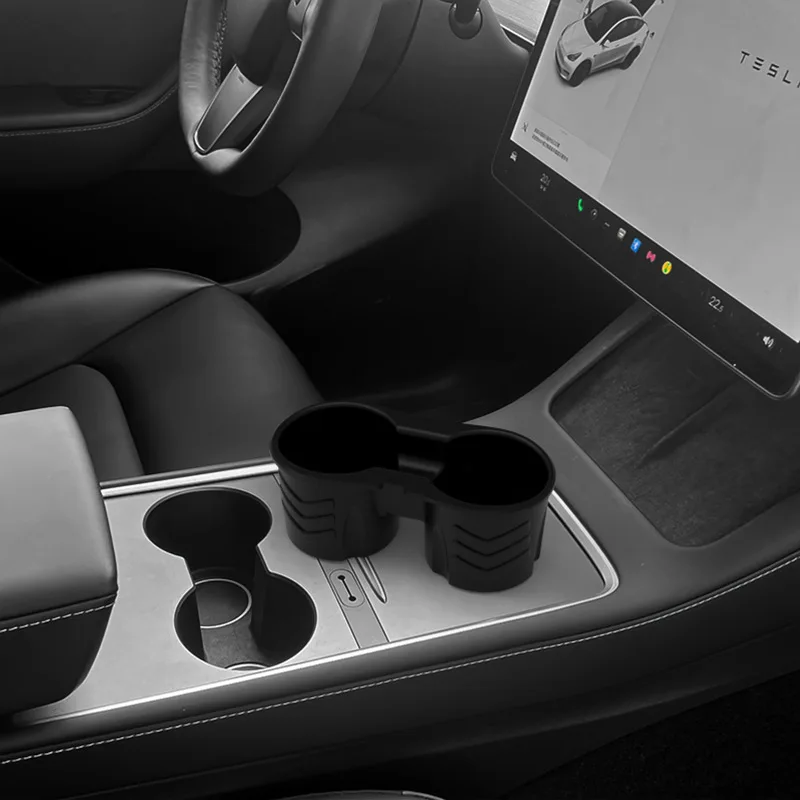 Car Central Control Water Cup Holder for Tesla Model 3 Y Collector Box Limit Device Drink Holder Silicone Coaster Accessories