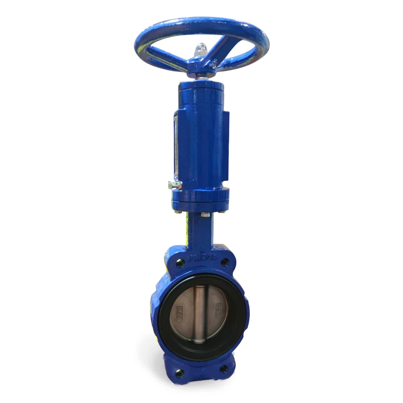 High quality DIN JIS BS API PN10/16  wafer type semi-lug butterfly valve Factory Suppliers with spur gear for vessel