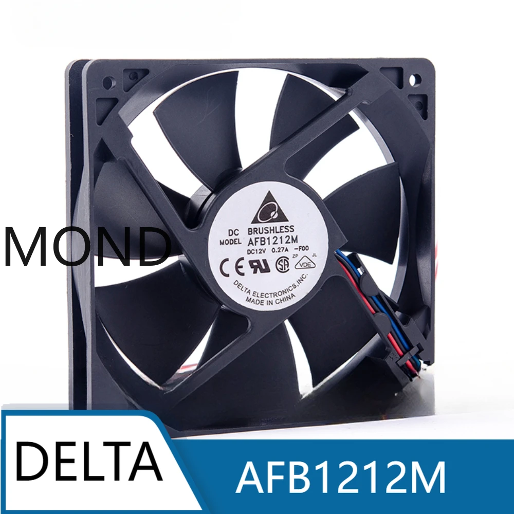 AFB1212M Delta Dual Ball Fan PWM Temperature Control 12V0.27A Power Supply 12CM Chassis Fan