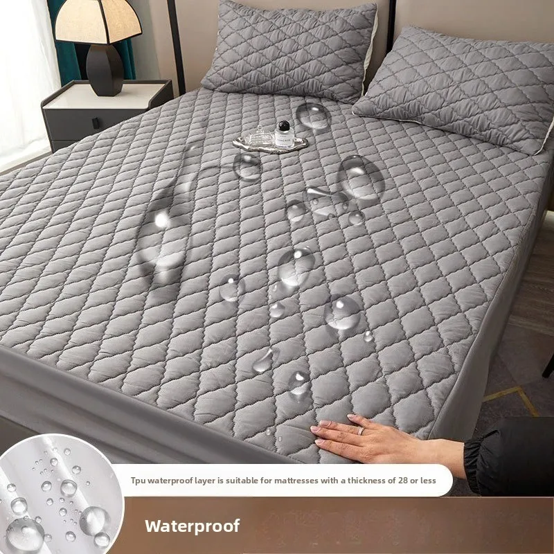 

Quilted Thick Waterproof Mattress Cover Mattress Protector Queen King Fitted Sheet Bed Pad Cover Bed Topper ( No Pillow Case)