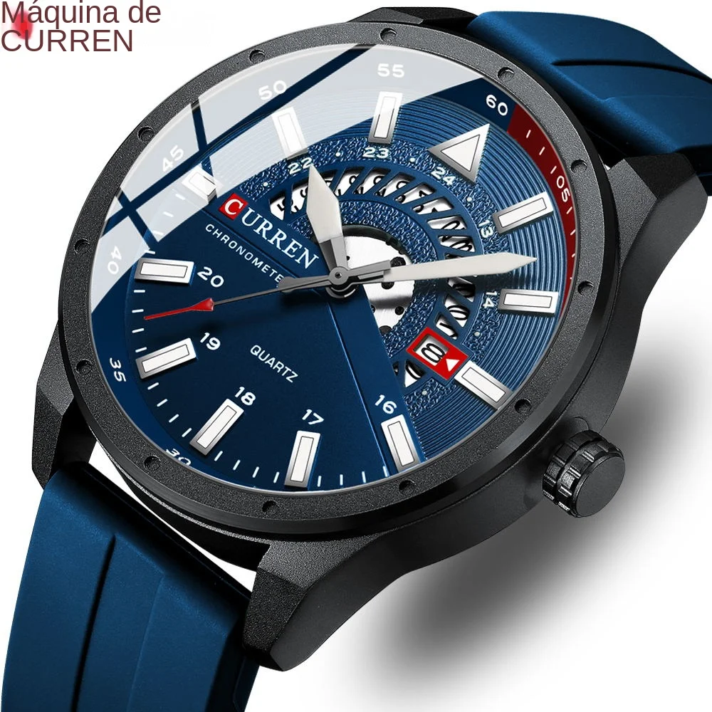 Reloj CURREN a la moda para hombre, relojes deportivos impermeables de lujo de marca superior para hombre, reloj de pulsera militar con fecha automática de silicona