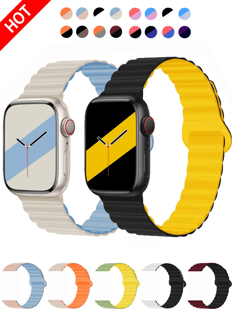 

Magnetic Loop strap For Apple watch band 49mm 44mm 40mm 45mm 41mm 38mm 42mm Silicone Bracelet iWatch Series Ultra 3 5 4 SE 7 6 8