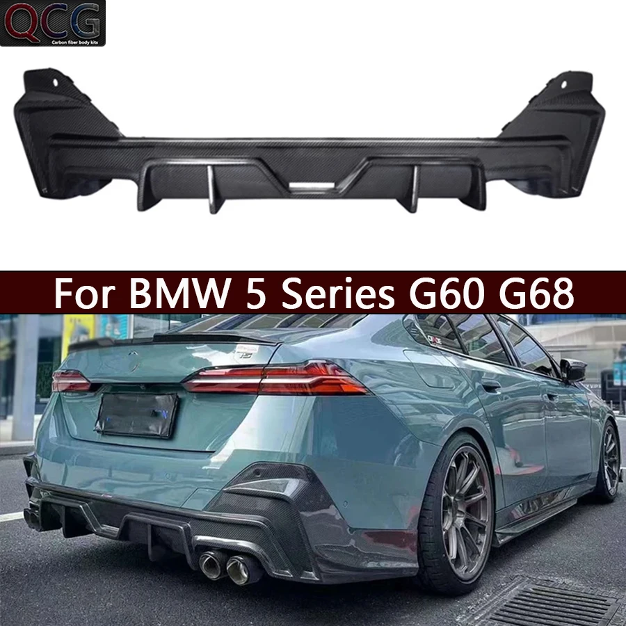 For BMW 5 Series G60 G68 Carbon Fiber Diffuser Back lip Bumper Rear Splitters Spoiler Back lip Car Accessories Body kits