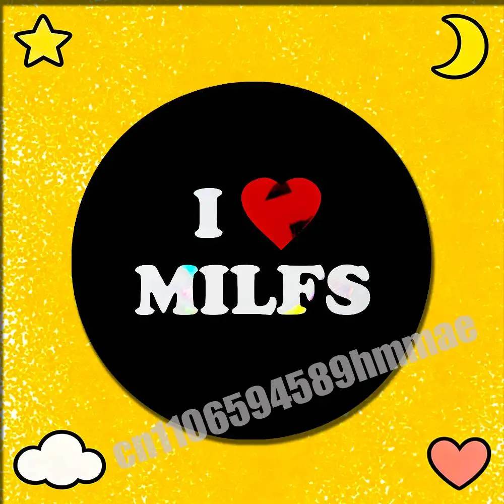 

For I Love Milfs Emblem Round Pins Insignia Badge Cover Ornament 75mm Cosplay Brooch Button