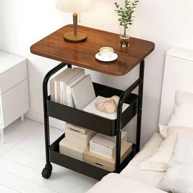 Movable shelves, multi-layer storage racks for household snack carts