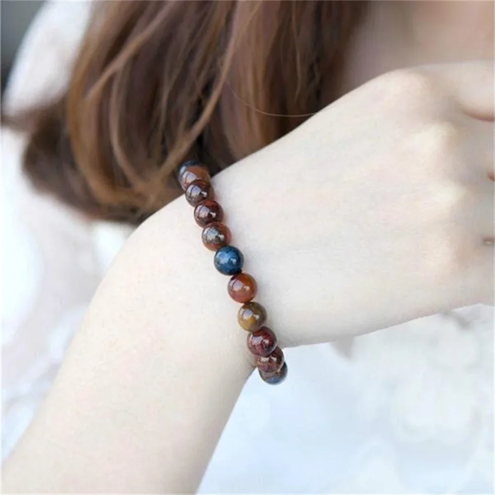 

Natural Stone 8-12mm Peter Stone Round Beads Bracelet for Women in Charm Bracelets Crystal Energy Cured Jewelry Beading Gift