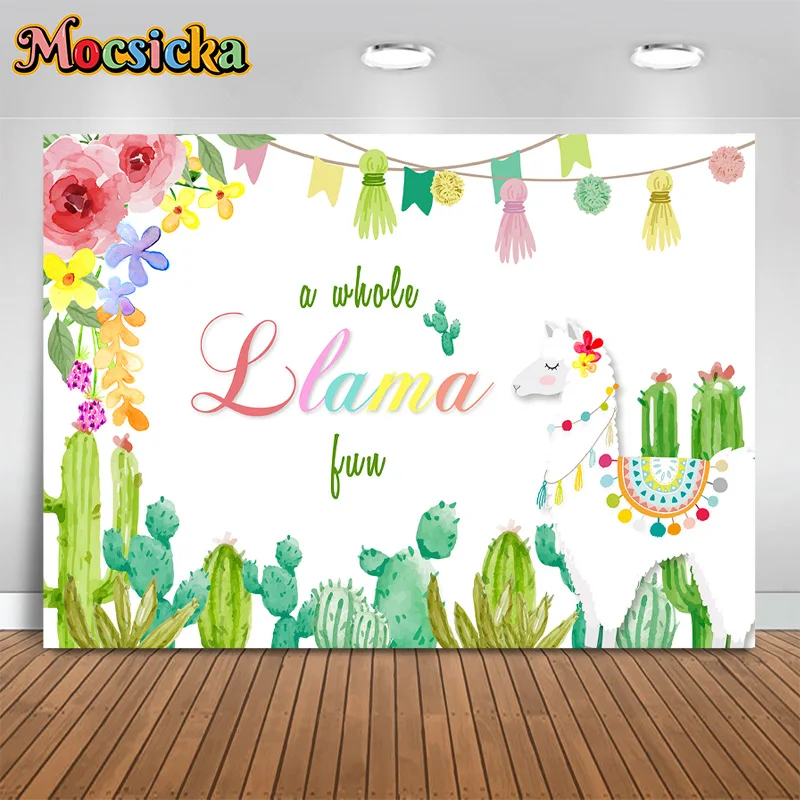 Mocsicka Photography Backdrops Happy Birthday Party Greenery Camel Decor Backgrounds Kids Cake Smash Photo Banners Studio Props