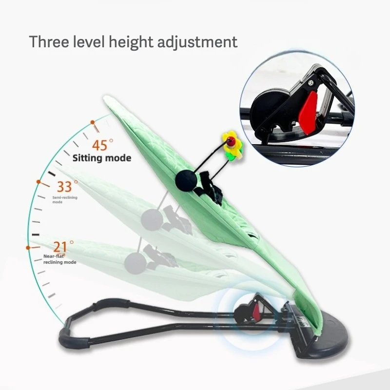 IMBABY Columpio plegable con balancín para bebé de varias altura para recién nacidos de 0 a 12 meses, hinchador ajustable con juguetes desmontables, lavable