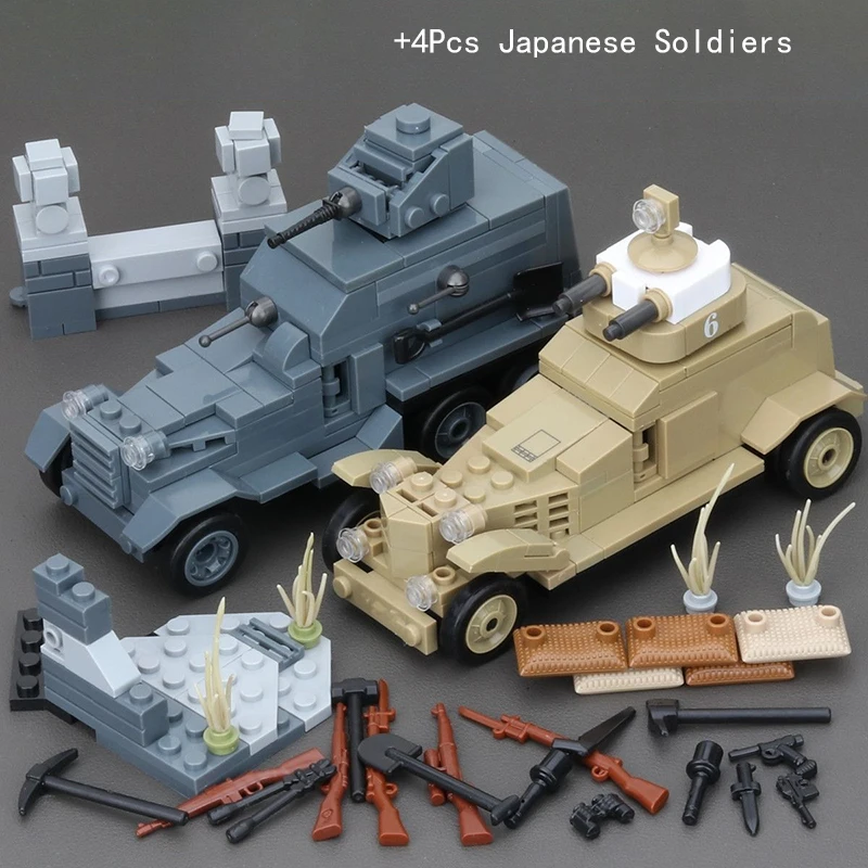 WOII Soldaat Japans Leger Militaire Wapens Speelgoedmodel WO2 M25 Zwaar Gepantserd Voertuig Rupsvoertuig Strijd Tank Bouwstenen Speelgoed