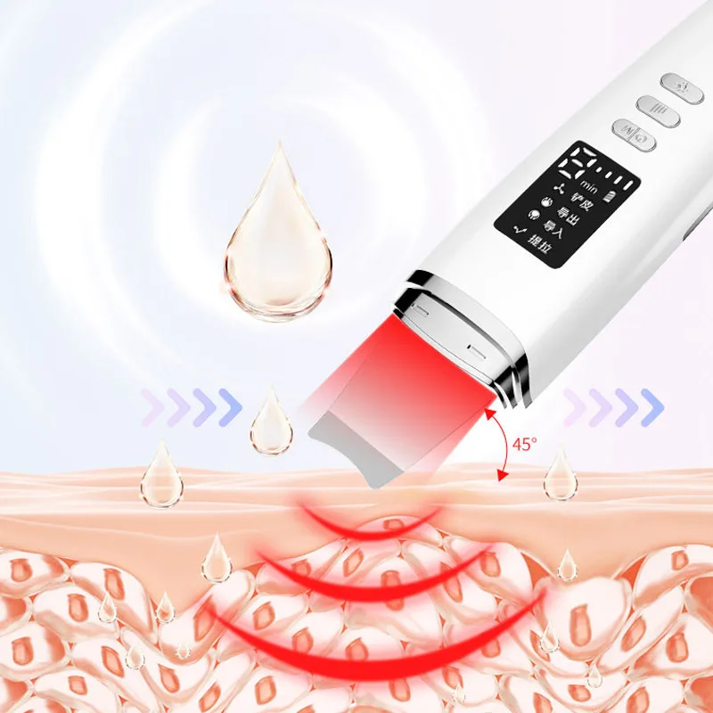 EMS بالموجات فوق الصوتية الجلد الغسيل الاهتزاز الوجه ملعقة مزيل الرؤوس السوداء مجرفة نظيفة التجويف تقشير الوجه رفع العناية بالبشرة #3