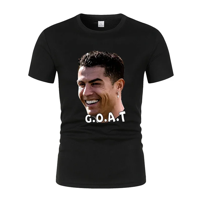 Football star Ronaldo men's sports short sleeved breathable and fashionable sweat wicking short sleeved simple and versatile