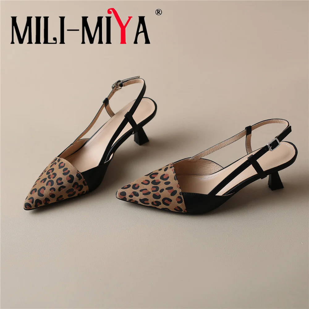 

MILI-MIYA/Новое поступление, женские и детские замшевые туфли-лодочки из коровьей кожи, разноцветные туфли без шнуровки с острым носком на толстом каблуке, большой размер 34-40