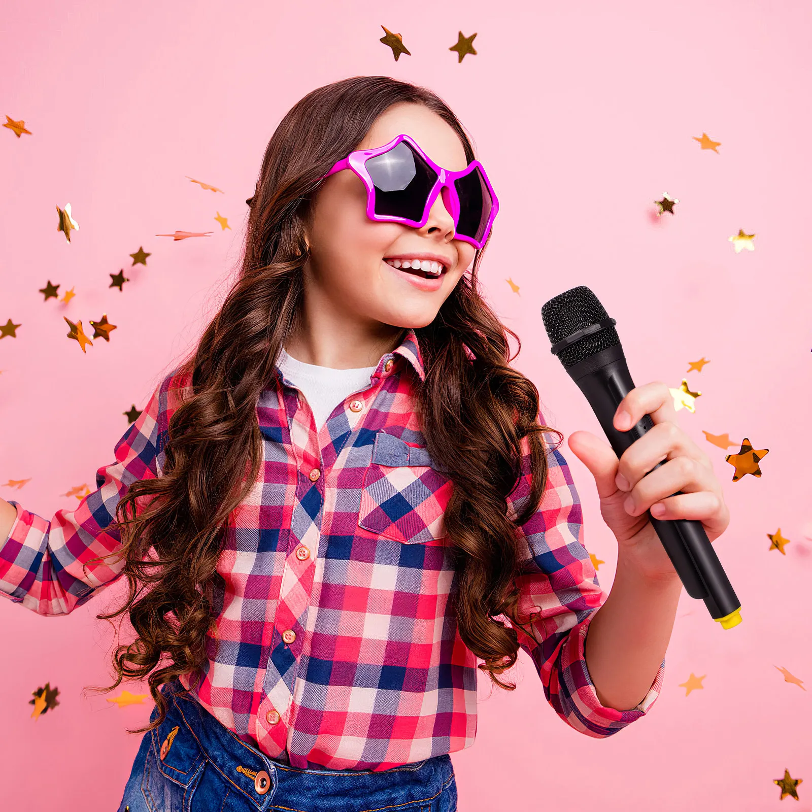 

Беспроводной микрофон-муляж (1 шт.), реалистичная пластиковая игрушка-микрофон, высококачественная имитация для сценических выступлений, косплея, использования актерами