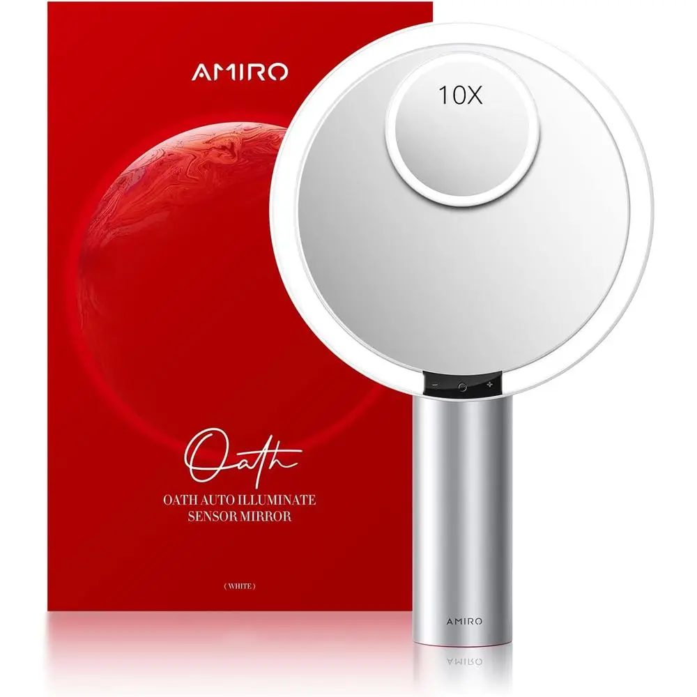 

9" Lighted Makeup Mirror with Smart Sensor & Touch-Control, 3 Col& 6 Brightn, Rechargeable & Cordl, Memory unction, ree Rotation