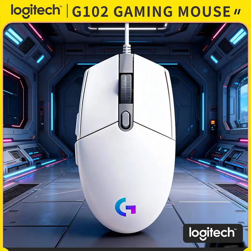 

Мышь Logitech G102 Prodigy, 8000 DPI, регулируемая, частота опроса 1000 Гц, RGB-подсветка, эргономичный дизайн для долгих игровых сессий