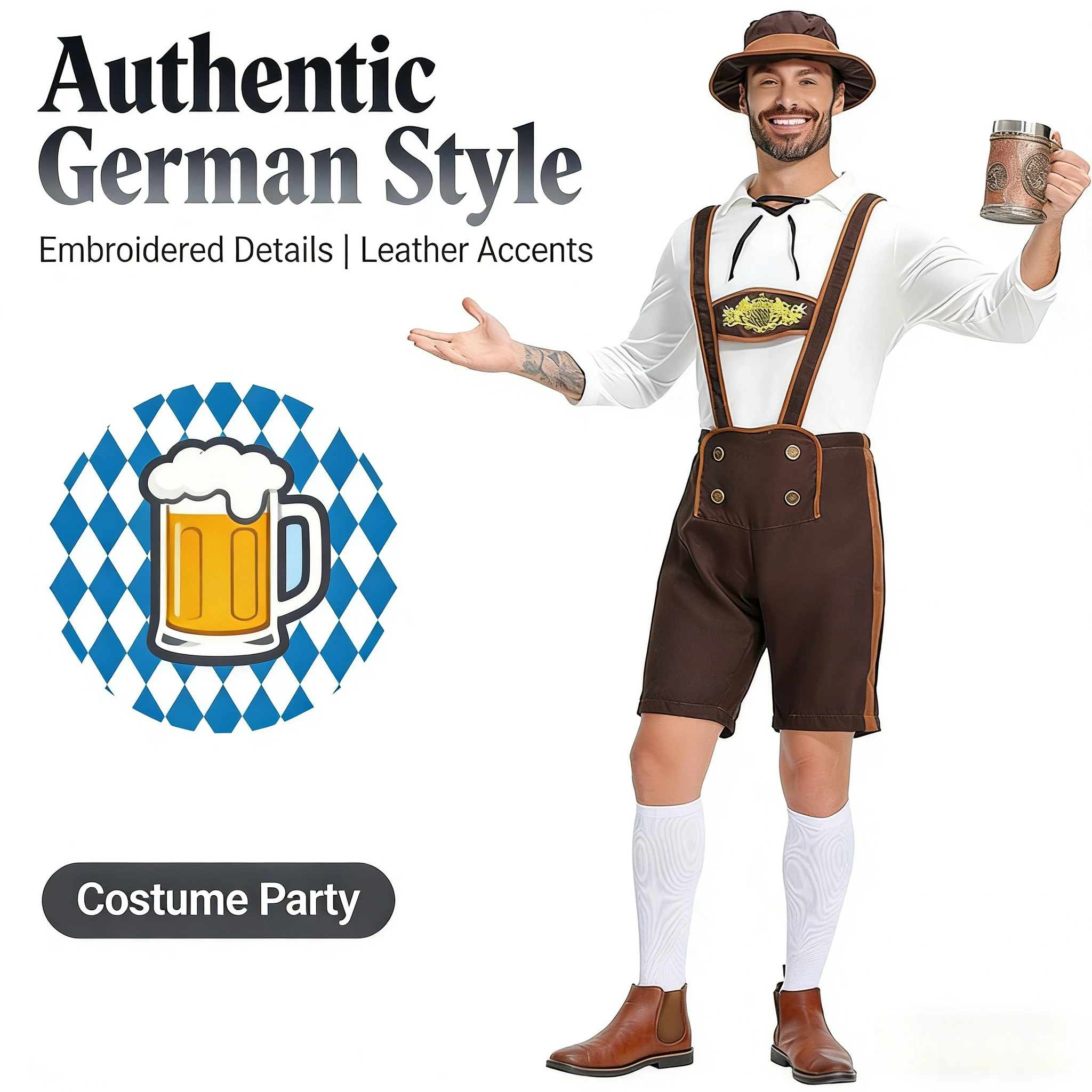 

Немецкая одежда для Октоберфеста, мужская карнавальная одежда для взрослых