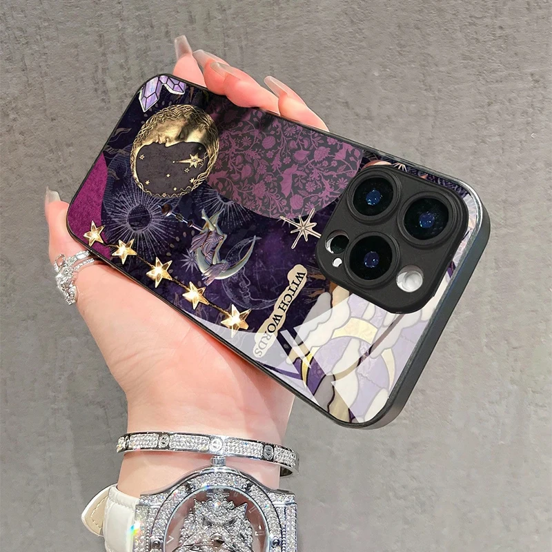 الشمس والقمر الله الزجاج المقسى قضية الهاتف آيفون 17 16 15 14 13 12 11 برو ماكس 17Air 16E 7 8 زائد XR XS X غطاء مقاوم للصدمات