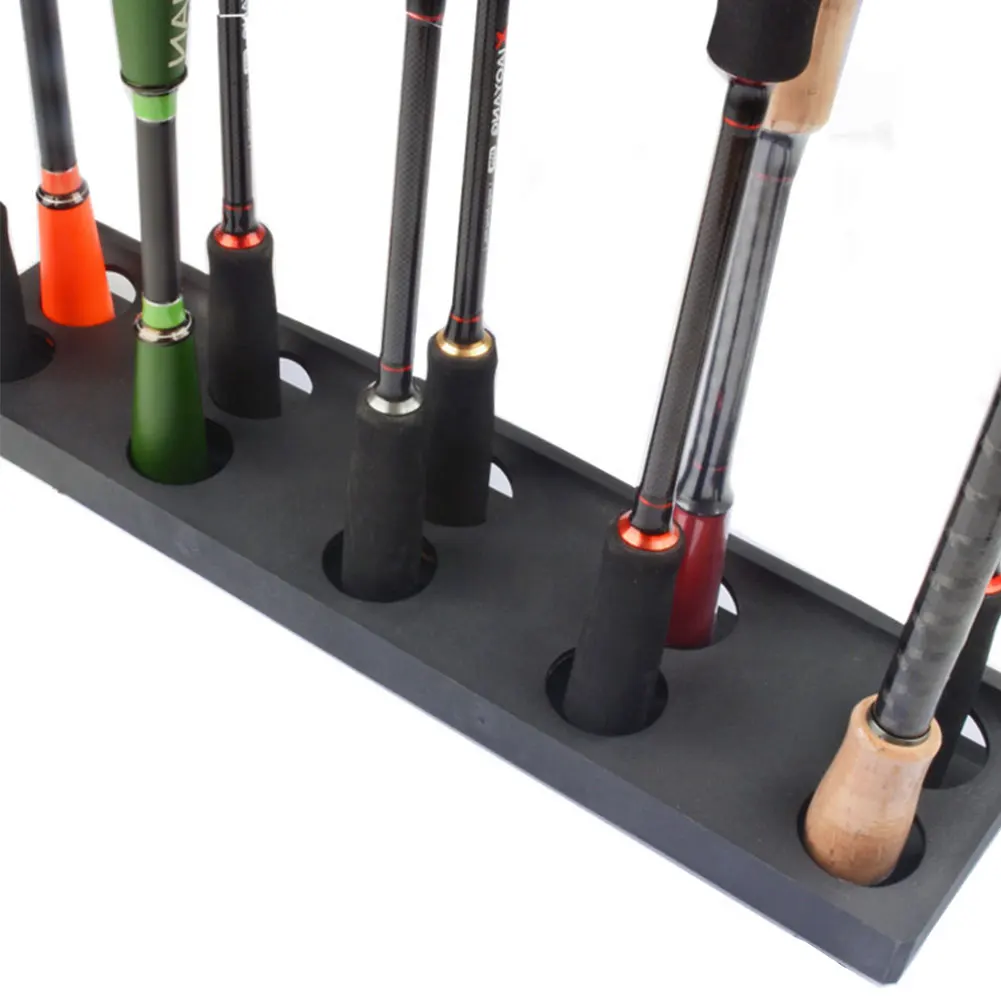 10 ثقوب الصيد رود رف جدار جبل القطب حامل تخزين قصبة صيد خشبية عرض تخزين الرف لمقصورة المرآب والطابق السفلي