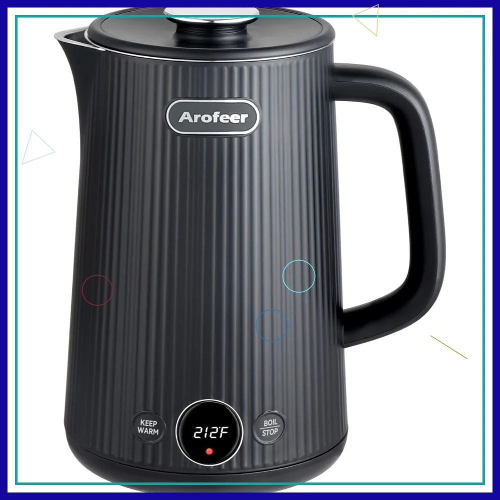 

1.7L Large Electric Kettle with Temperature Control, 1200W Fast Boiling, Keep Warm Function for Coffee and Tea